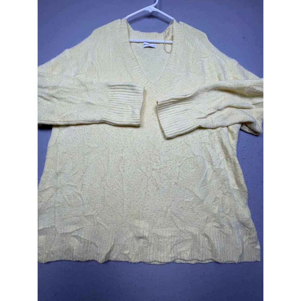 Nine West V-Neck Sweater Recycled Acrylic Blend Yellow XL Womens